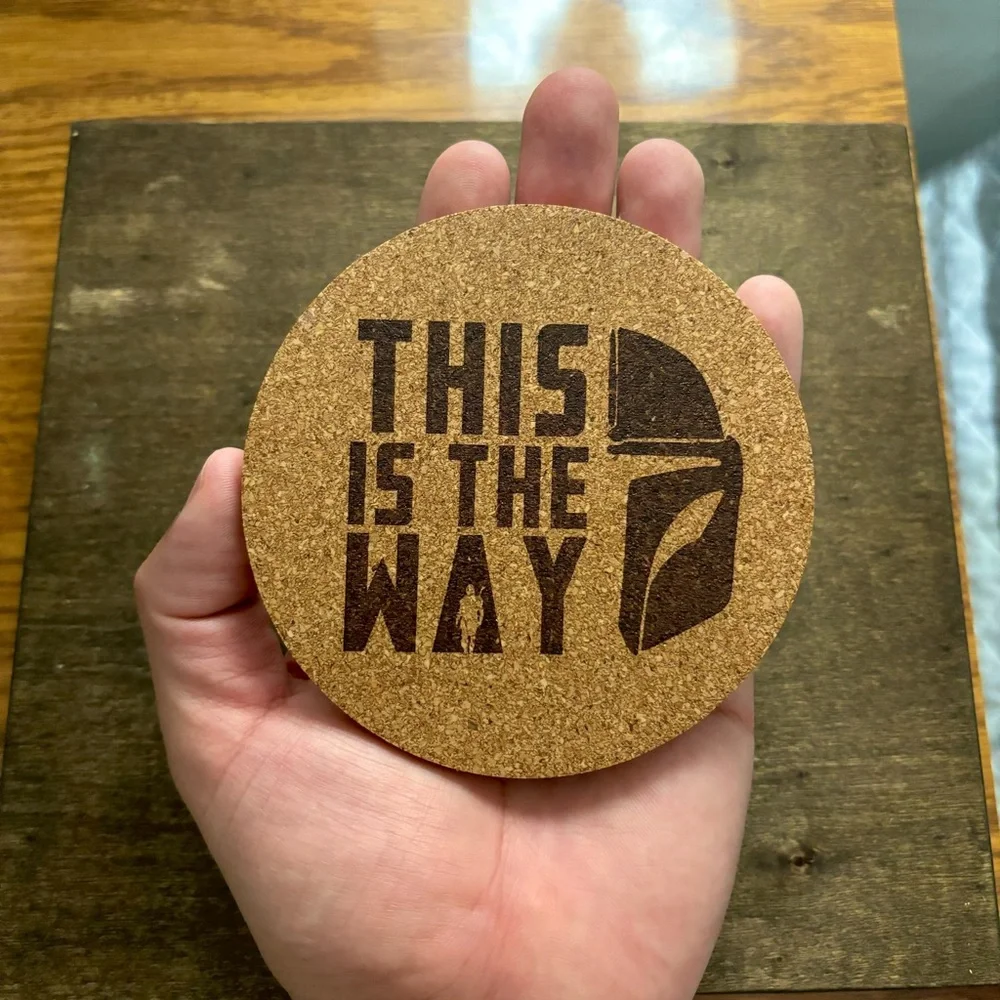 Star Wars Quote Laser Engraved Cork Coaster #1